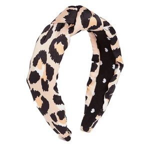 Lele Sadoughi Women's Silk Leopard Knotted Headband, Leopard Animal Print